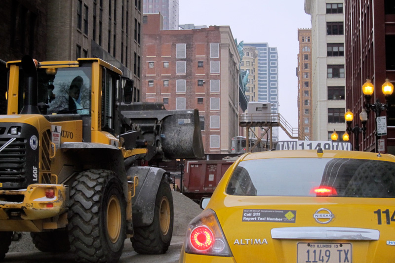 Congestion and construction in Chicago's Loop