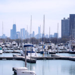 Showing the boats in Chicago's Belmont Harbor on May 1