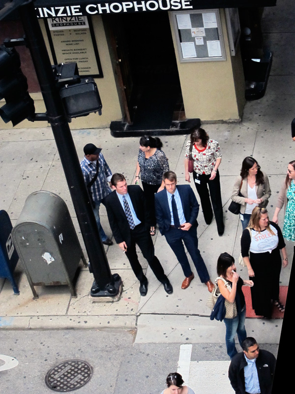 The after-lunch crowd on Kinzie Street, Chicago, © 2013 Celia Her City