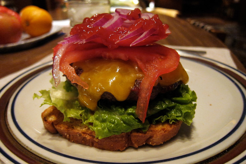 A cheeseburger from the grill, © 2013 Celia Her City