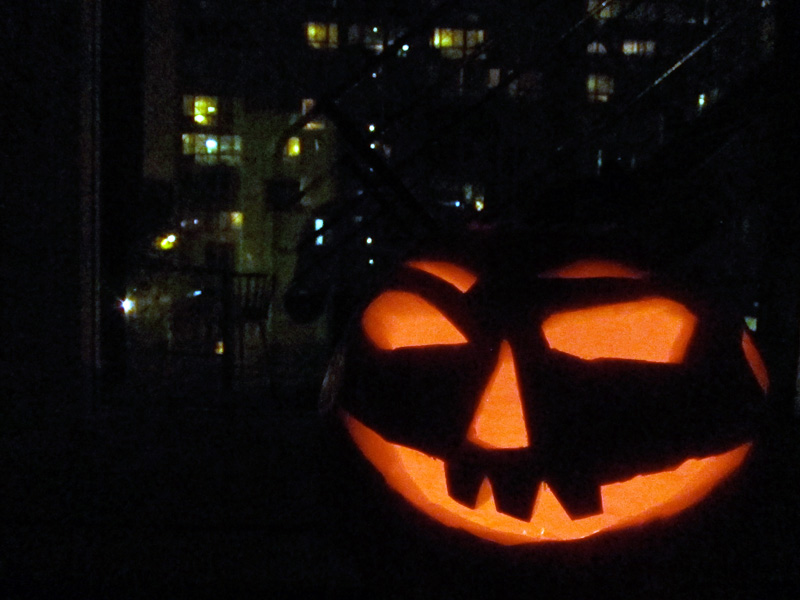 Restless spirits surround our jack-o-lantern on Halloween night