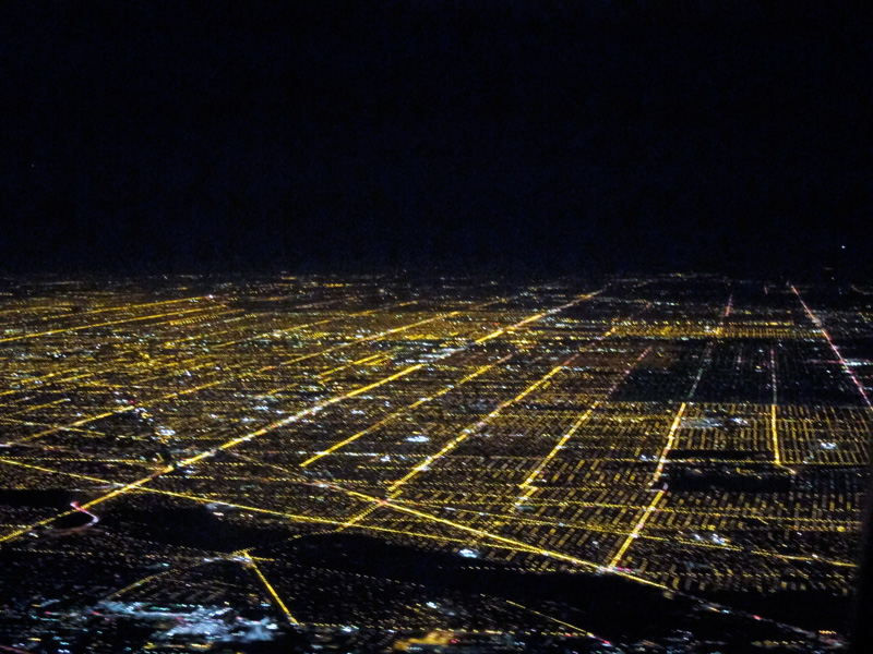 The grid (Chicago from the air at night), © 2013 Celia Her City