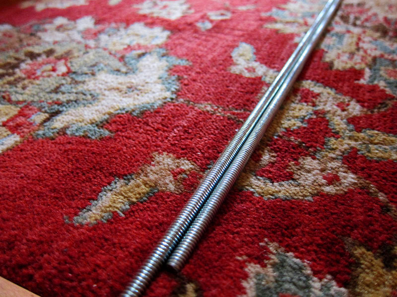 Threaded rods for connecting pieces of antique bed, © 2015 Celia Her City