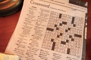 A completed New York Times crossword puzzle from 2015.